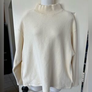 Madewell Cream Ribbed Knit Blouse